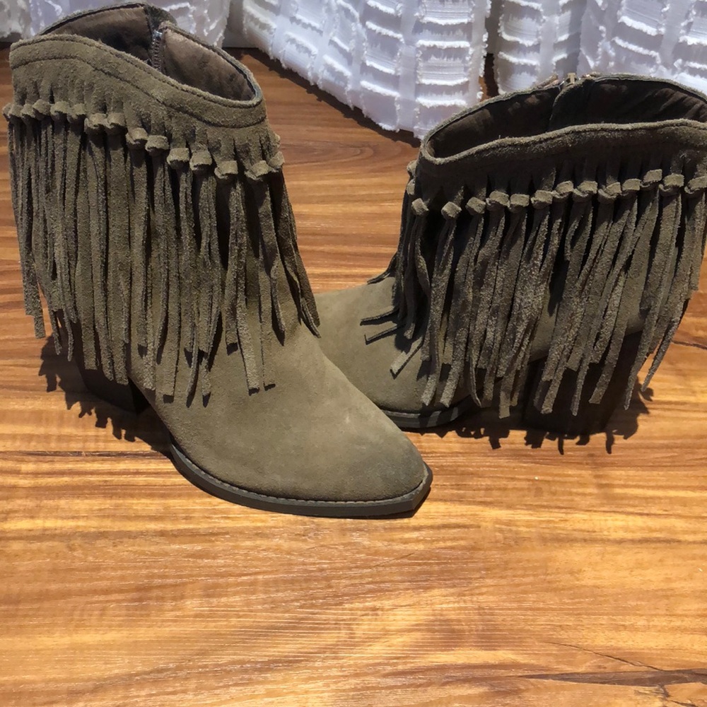 Very Volatile Los Angelo’s Cupid Fringe Ankle Booties
